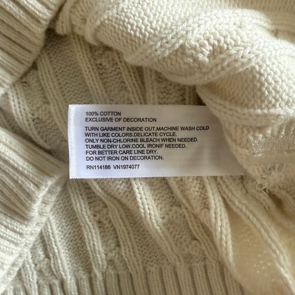 Prince Womens Pickleball Cardigan Sweater Preppy Country Club Cable Knit XS - Picture 9 of 9